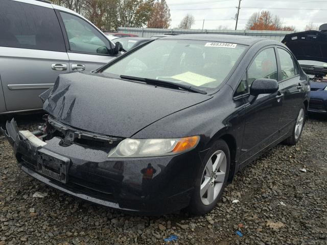 1HGFA16836L019645 - 2006 HONDA CIVIC EX BLACK photo 2