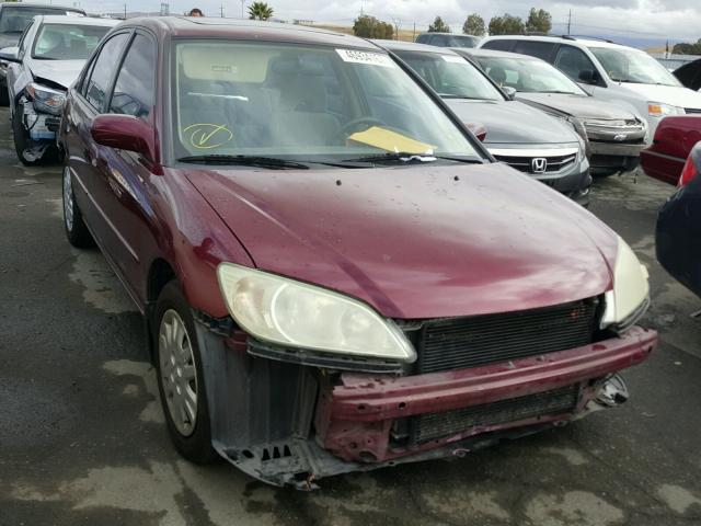 2HGES26754H553360 - 2004 HONDA CIVIC EX BURGUNDY photo 1