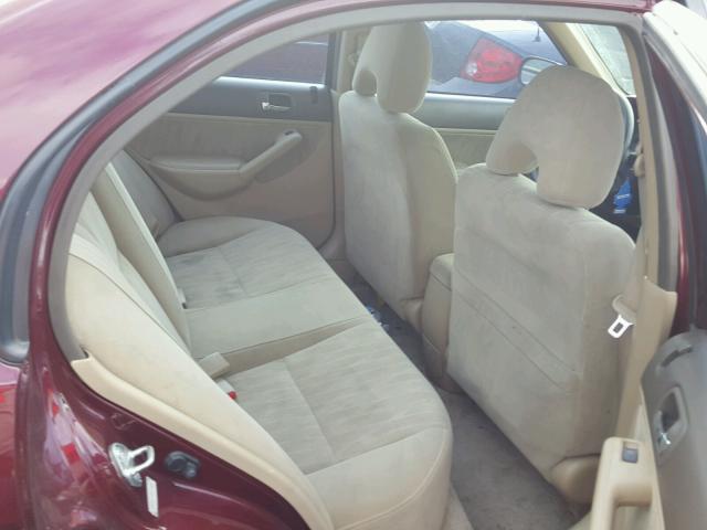 2HGES26754H553360 - 2004 HONDA CIVIC EX BURGUNDY photo 6