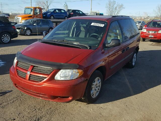 1D4GP45R75B238581 - 2005 DODGE CARAVAN SX RED photo 2