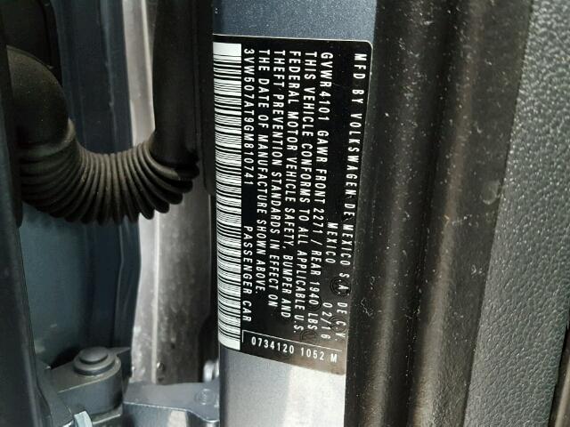 3VW507AT9GM810741 - 2016 VOLKSWAGEN BEETLE S/S 蓝色 照片 10