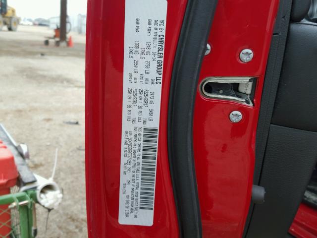 3C4PDCBG8FT577255 - 2015 DODGE JOURNEY SX RED photo 10