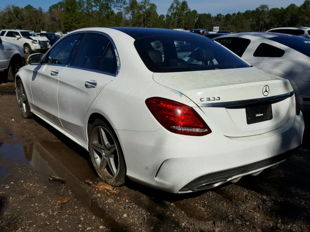 55SWF4JB5FU045492 - 2015 MERCEDES-BENZ C 300 WHITE photo 3