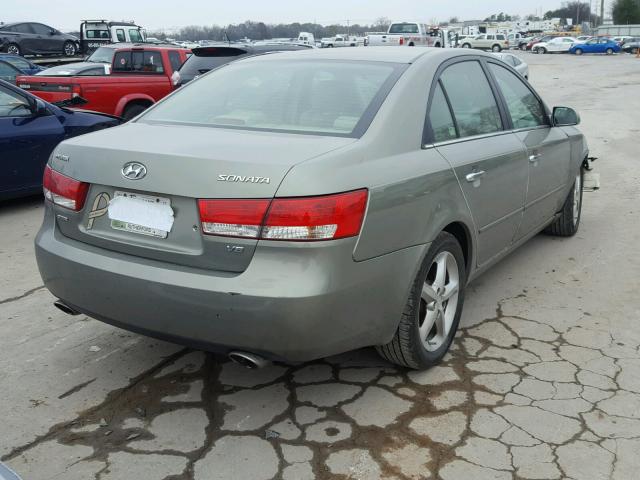 5NPEU46F27H200291 - 2007 HYUNDAI SONATA SE GREEN photo 4