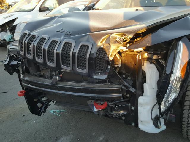 1C4PJMBS3FW598608 - 2015 JEEP CHEROKEE T BLACK photo 9