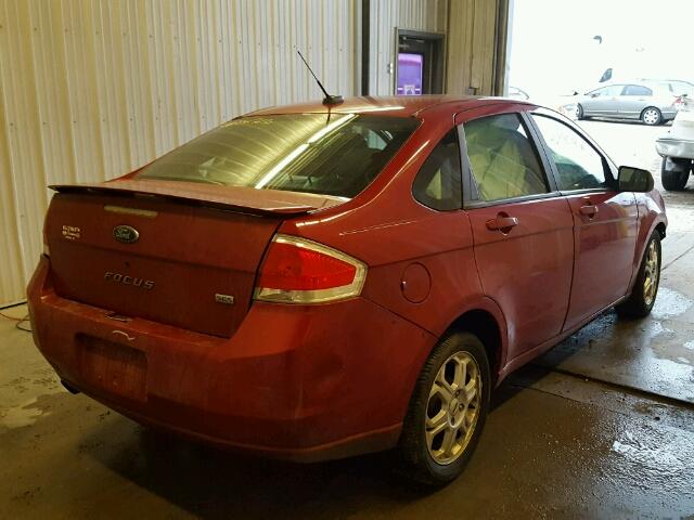 1FAHP36N79W198708 - 2009 FORD FOCUS SES RED photo 4