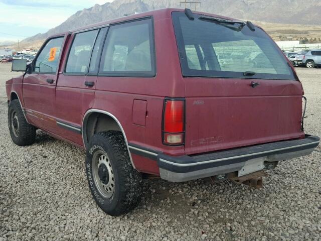 1GNDT13W8P2186441 - 1993 CHEVROLET BLAZER S10 RED photo 3