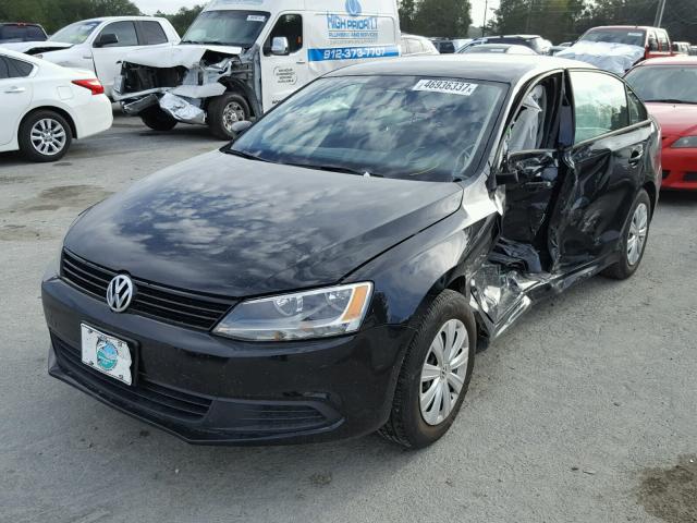 3VW1K7AJXEM353717 - 2014 VOLKSWAGEN JETTA BASE BLACK photo 2