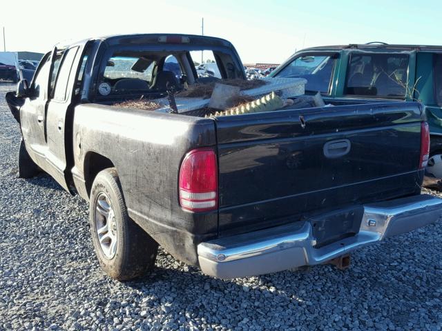 1B7GL2AX71S111308 - 2001 DODGE DAKOTA QUA BLACK photo 3