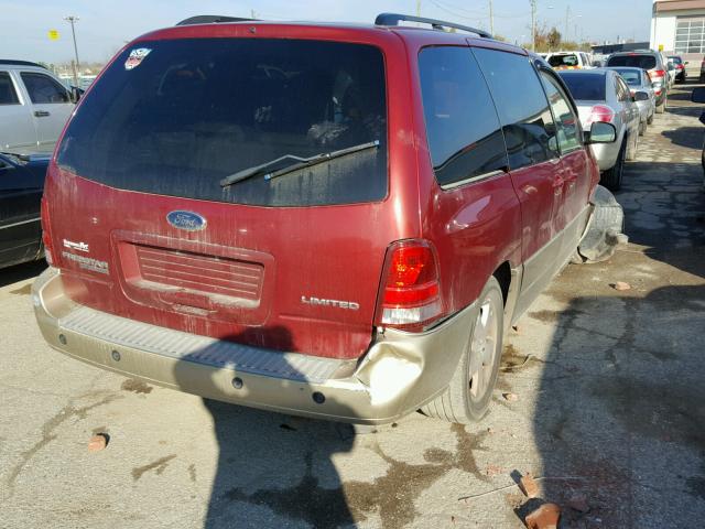 2FMDA58244BB05139 - 2004 FORD FREESTAR L RED photo 4