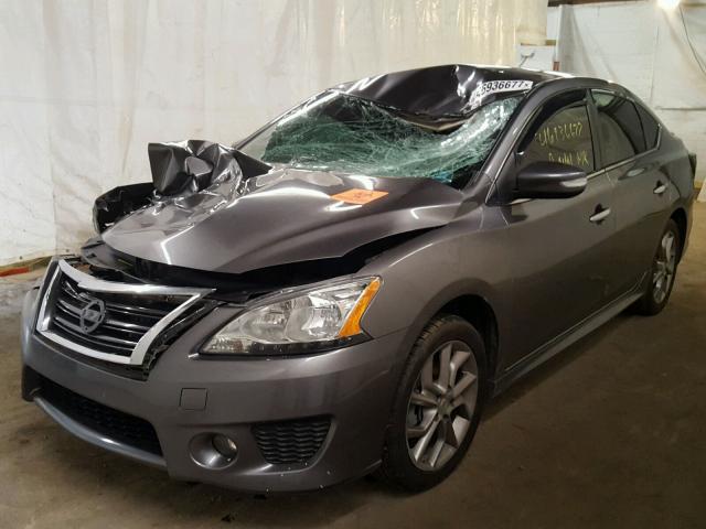 3N1AB7AP0FY229850 - 2015 NISSAN SENTRA S GRAY photo 2