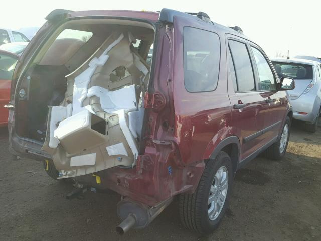 SHSRD78856U413579 - 2006 HONDA CR-V EX MAROON photo 4