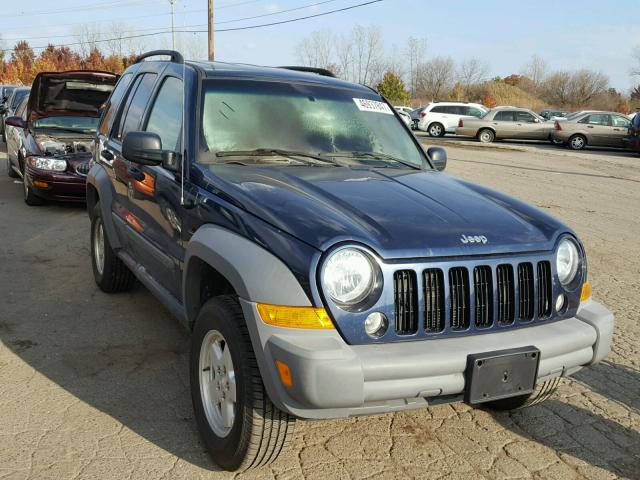 1J4GL48K76W128433 - 2006 JEEP LIBERTY SP BLUE photo 1