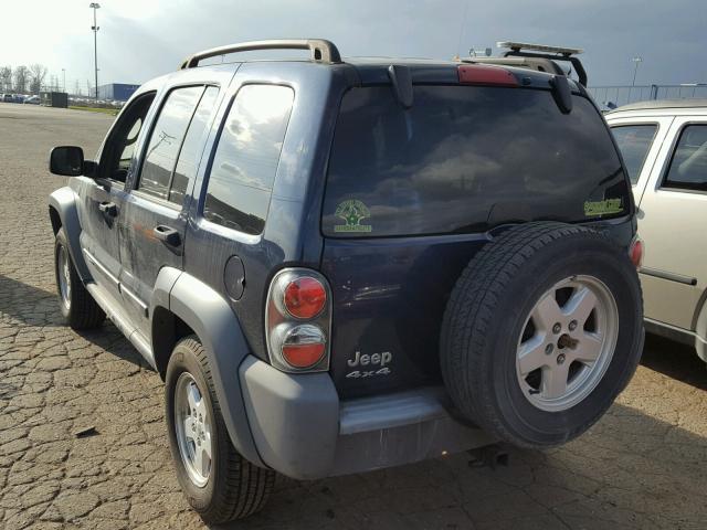 1J4GL48K76W128433 - 2006 JEEP LIBERTY SP BLUE photo 3