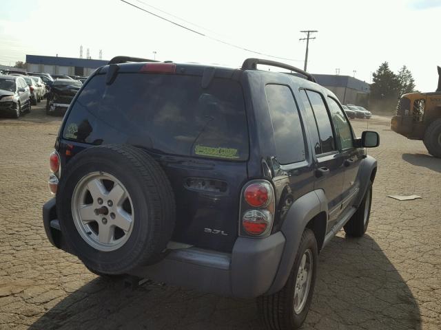 1J4GL48K76W128433 - 2006 JEEP LIBERTY SP BLUE photo 4