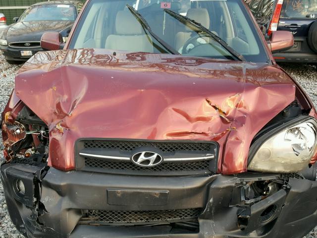 KM8JN72D76U363374 - 2006 HYUNDAI TUCSON GLS RED photo 7