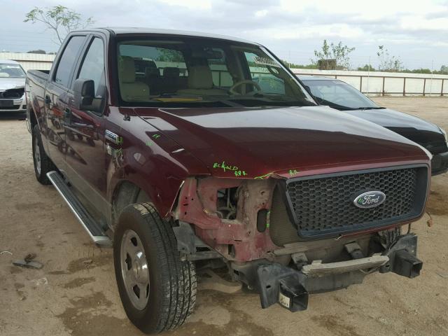 1FTRW12W25FA30361 - 2005 FORD F150 SUPER MAROON photo 1