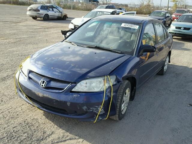 2HGES15354H940919 - 2004 HONDA CIVIC DX V BLUE photo 2