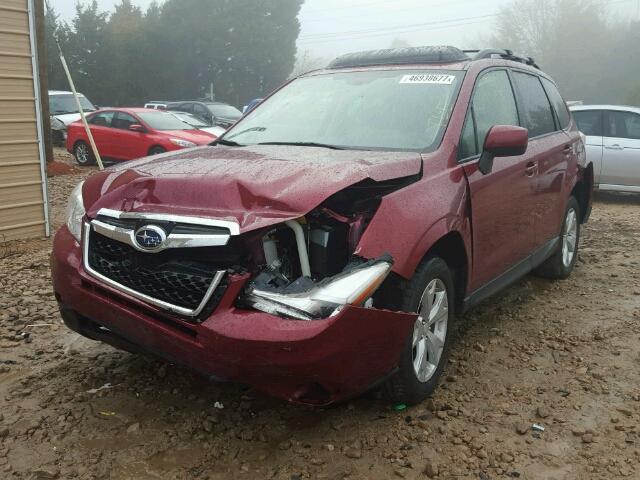 JF2SJAFCXFH561573 - 2015 SUBARU FORESTER 2 BURGUNDY photo 2