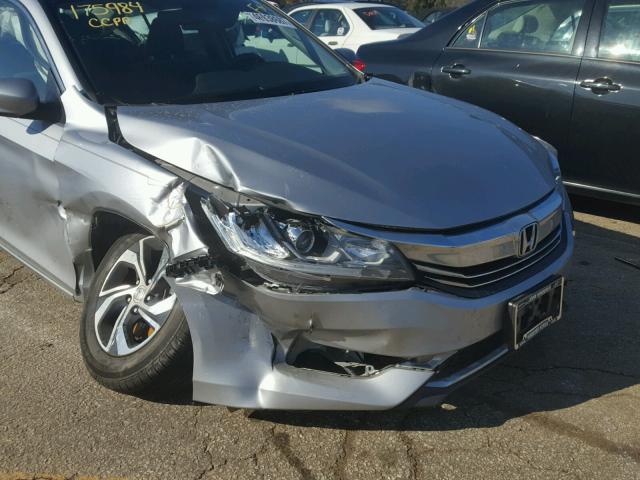 1HGCR2F37GA012362 - 2016 HONDA ACCORD LX GRAY photo 9