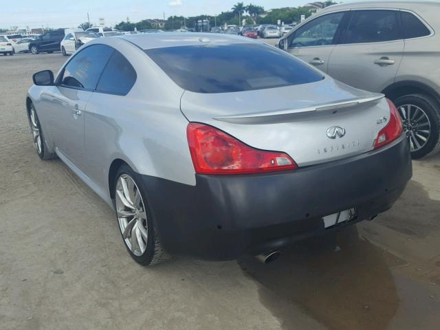 JN1CV6EK9AM101885 - 2010 INFINITI G37 BASE SILVER photo 3