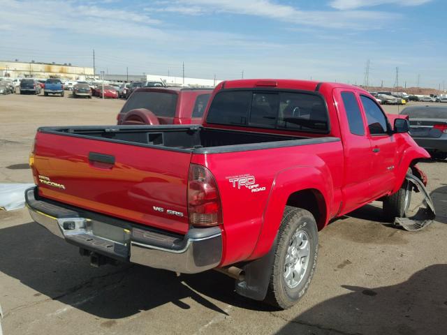 5TEUU42N07Z452627 - 2007 TOYOTA TACOMA ACC RED photo 4