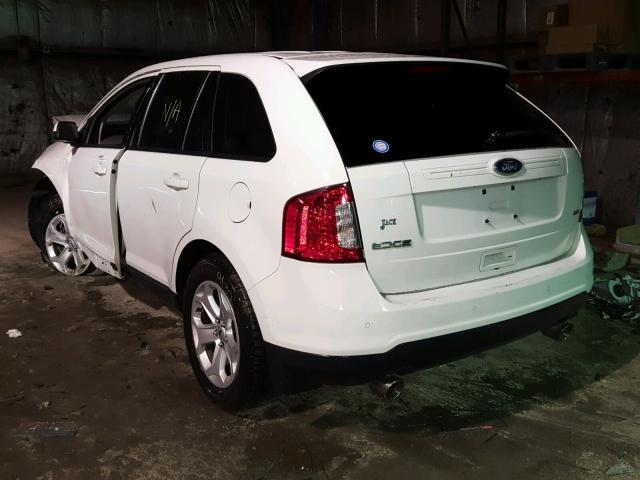 2FMDK3JC0DBA08573 - 2013 FORD EDGE SEL WHITE photo 3