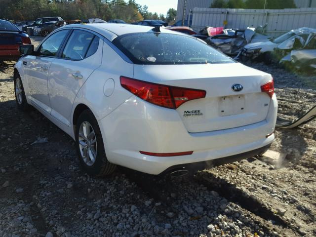 KNAGM4A70D5345850 - 2013 KIA OPTIMA LX WHITE photo 3