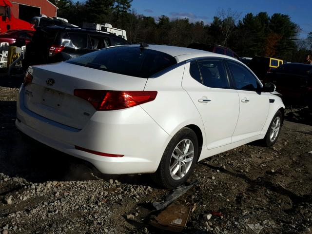 KNAGM4A70D5345850 - 2013 KIA OPTIMA LX WHITE photo 4