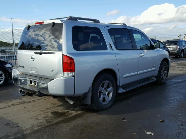 5N1AA08B75N705696 - 2005 NISSAN ARMADA SILVER photo 4