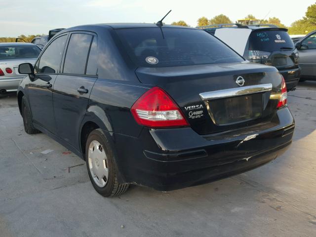 3N1BC11E09L392626 - 2009 NISSAN VERSA S BLACK photo 3