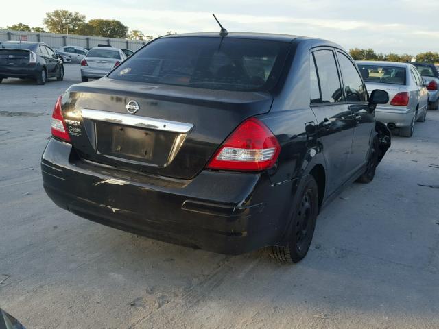 3N1BC11E09L392626 - 2009 NISSAN VERSA S BLACK photo 4