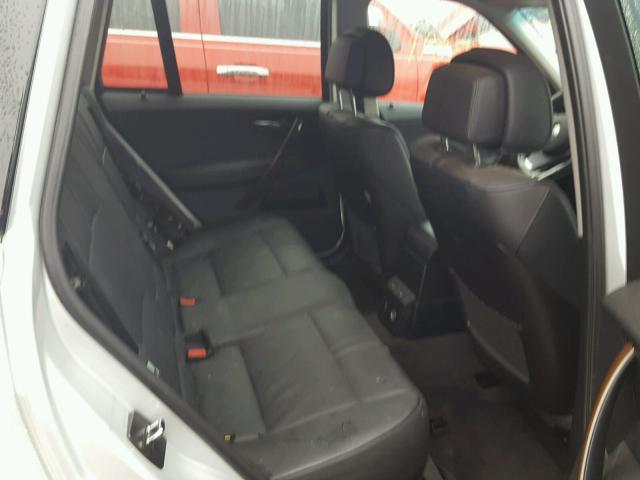 WBXPC9C40AWJ33352 - 2010 BMW X3 XDRIVE3 Srebrny zdjęcie 6