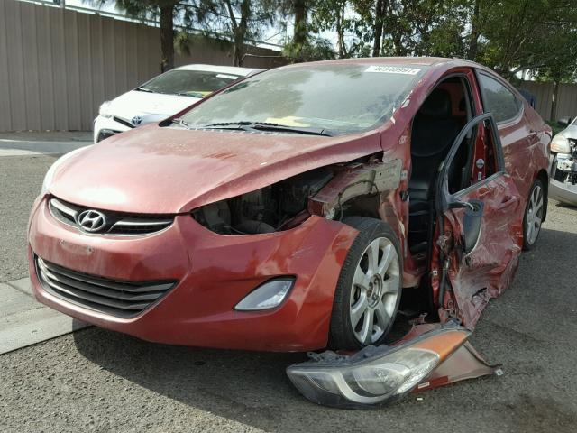 KMHDH4AE8DU504429 - 2013 HYUNDAI ELANTRA GL RED photo 2