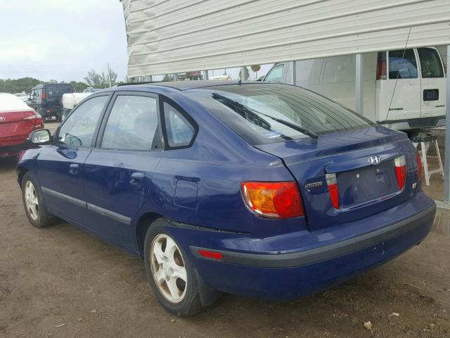 KMHDN55D72U058738 - 2002 HYUNDAI ELANTRA GL BLUE photo 3