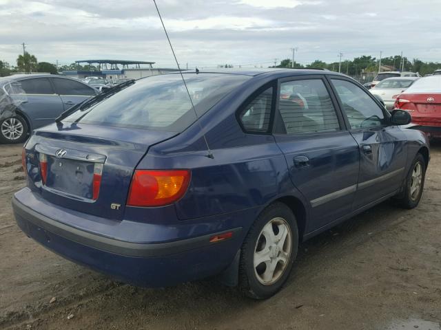 KMHDN55D72U058738 - 2002 HYUNDAI ELANTRA GL BLUE photo 4