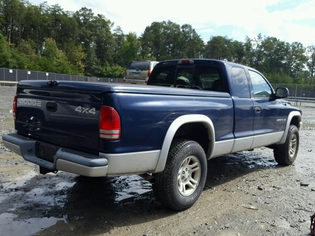 1B7GG42N42S520378 - 2002 DODGE DAKOTA SLT BLUE photo 4