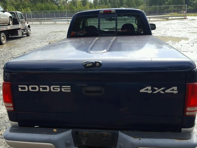 1B7GG42N42S520378 - 2002 DODGE DAKOTA SLT BLUE photo 6