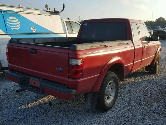 1FTYR14V82PB75613 - 2002 FORD RANGER SUP RED photo 4