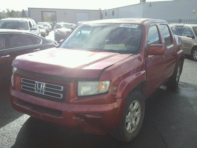 2HJYK16526H538530 - 2006 HONDA RIDGELINE RED photo 2