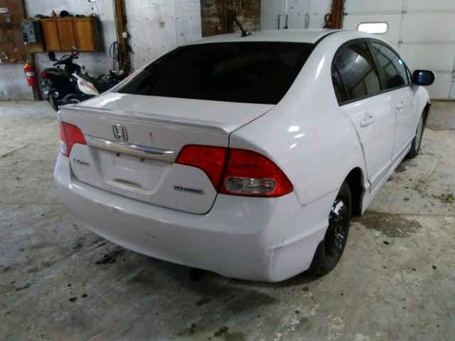 JHMFA36229S007923 - 2009 HONDA CIVIC HYBR WHITE photo 4