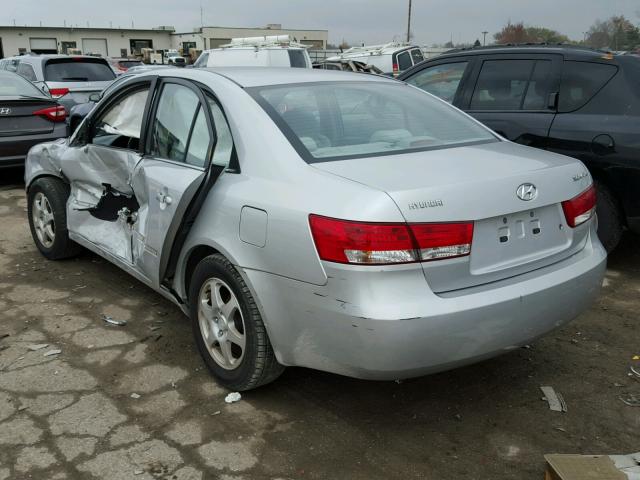 5NPEU46C96H092644 - 2006 HYUNDAI SONATA GLS SILVER photo 3