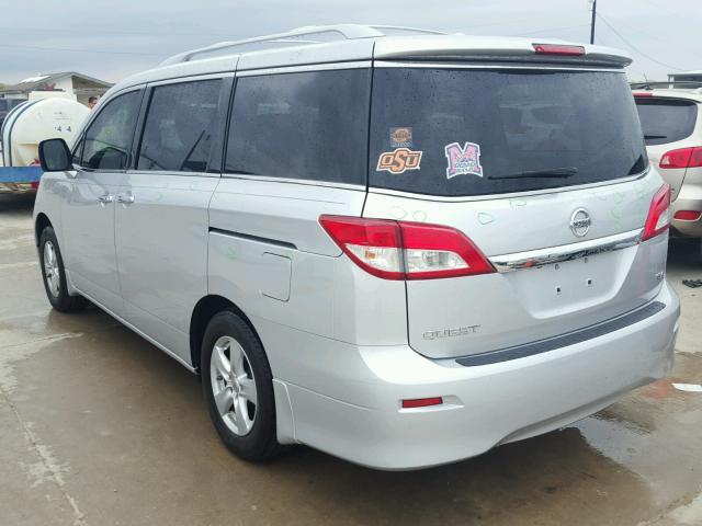 JN8AE2KP6D9068319 - 2013 NISSAN QUEST S SILVER photo 3