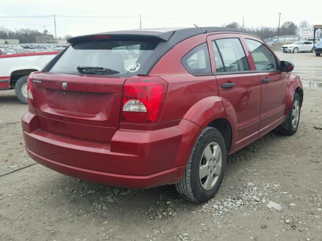 1B3HB28B17D569376 - 2007 DODGE CALIBER MAROON photo 4