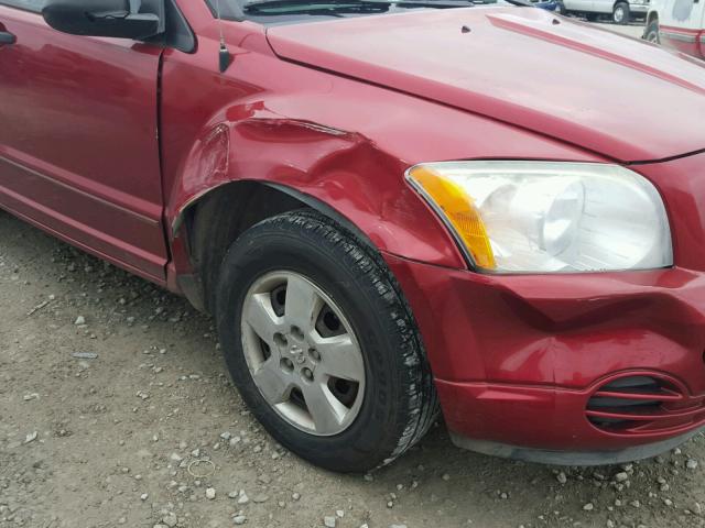 1B3HB28B17D569376 - 2007 DODGE CALIBER MAROON photo 9