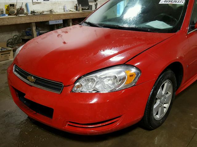 2G1WT57K791160716 - 2009 CHEVROLET IMPALA 1LT RED photo 9