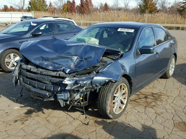 3FAHP0CG1CR219843 - 2012 FORD FUSION SEL BLUE photo 2