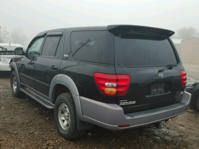 5TDZT34A92S097833 - 2002 TOYOTA SEQUOIA SR BLACK photo 3