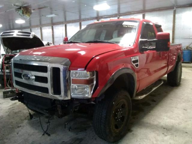 1FTWX31R58EB70180 - 2008 FORD F350 SRW S RED photo 2