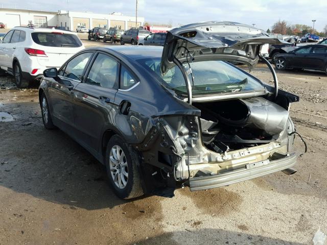 3FA6P0G73GR277637 - 2016 FORD FUSION S GRAY photo 3